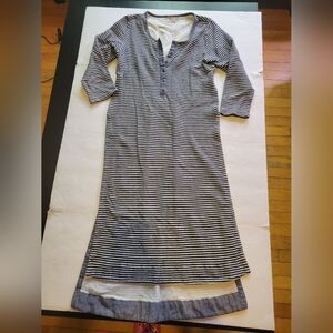 Anthropologie Postmark blue and white strip midi dress Medium